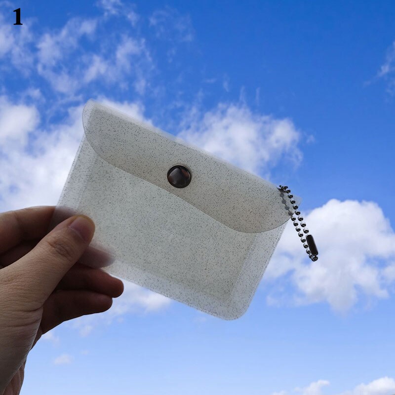 Impermeabile Trasparente Della Borsa Della Moneta del Supporto di Carta di IDENTIFICAZIONE del PVC di Modo Delle Donne Cassa di Carta Del Raccoglitore Sottile Della Carta di Credito Del Supporto di Carta Del Sacchetto: 8