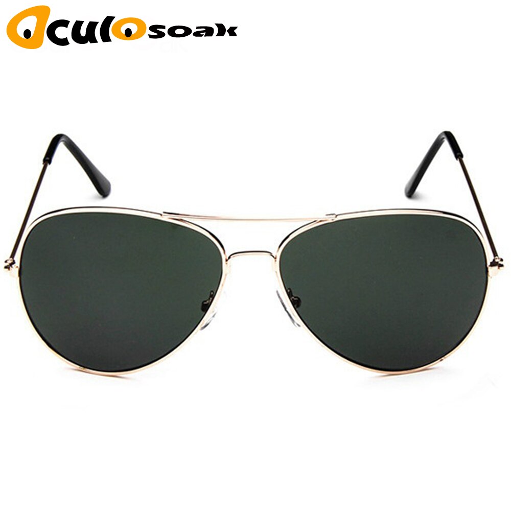 Classic Clear Glazen Goud Frame Vintage Zonnebril Vrouwen Mannen Optische Luchtvaart Brillen Transparant Clear Oculos De Grau: Gold dark green
