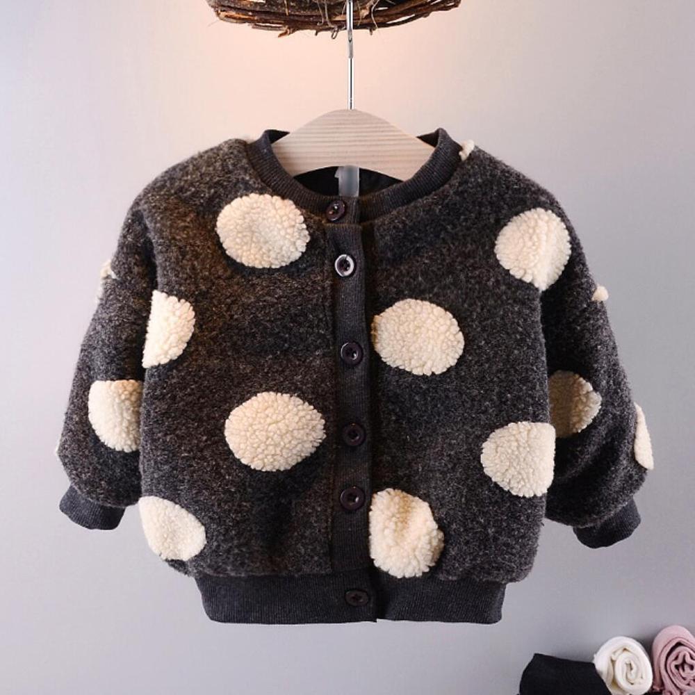 Ropa de invierno para niña recién nacida, abrigo de lana de manga larga, abrigo de Cachemira grueso, chaqueta cálida, prendas de vestir exteriores: white / 24 meses