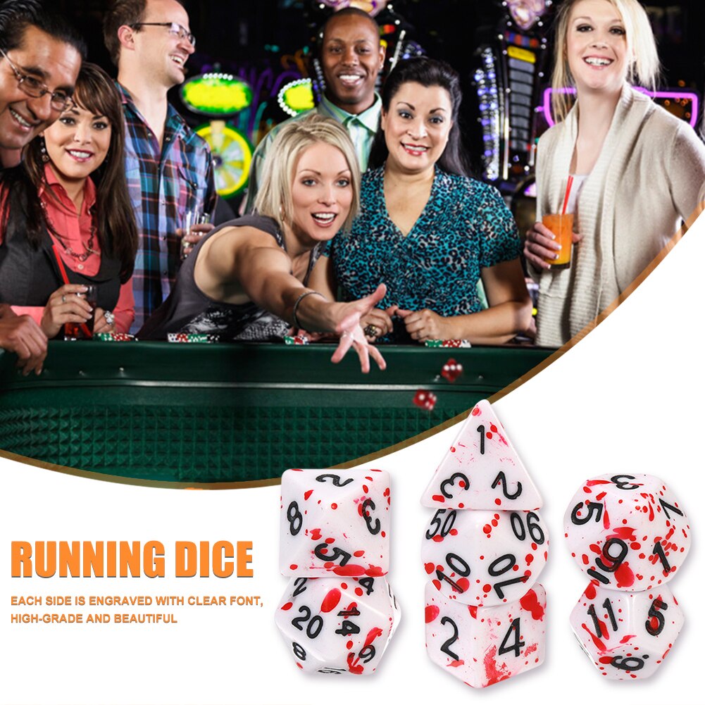 7pcs Polyhedral Dice Lightweight Games Playing Elements for RPG Multi-Sided Digital Table Game Funny Party Game Toy