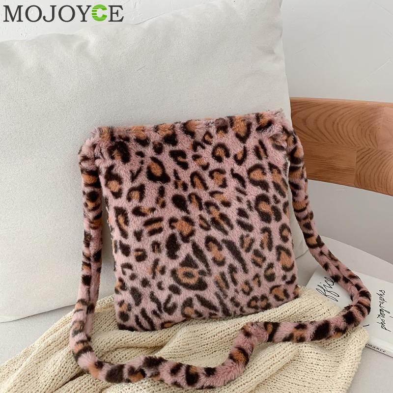 Umhängetaschen Für Frauen Winter Leopard Schulter Umhängetasche Dame Warme Handtaschen Mädchen Weihnachten