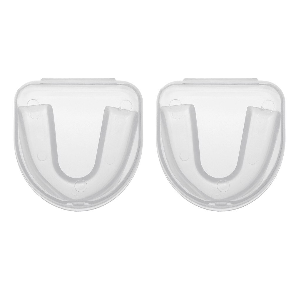 2Pcs CLEAR Gum Shield Teeth Protector Mouth Guard Piece Rugby Sports Football Boxing durable tooth sleeve braces