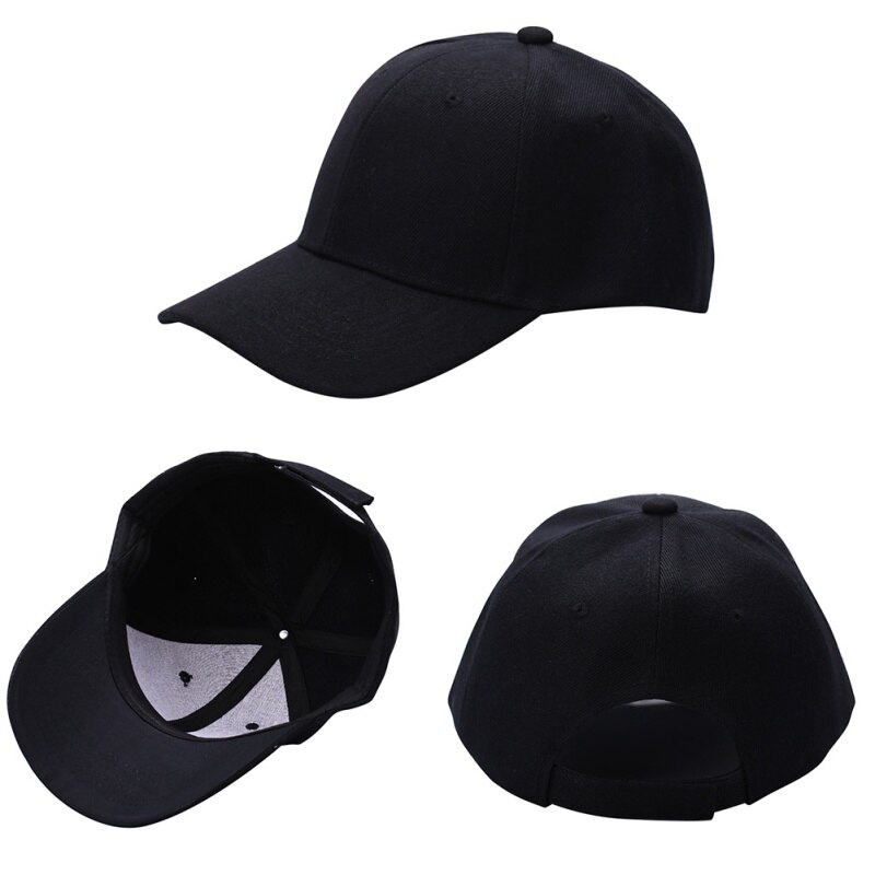 Unisex Sport Baseball Cap Unisex Curved Visor Hat Hip-Hop Adjustable Peaked Hat Visor Caps Solid Color