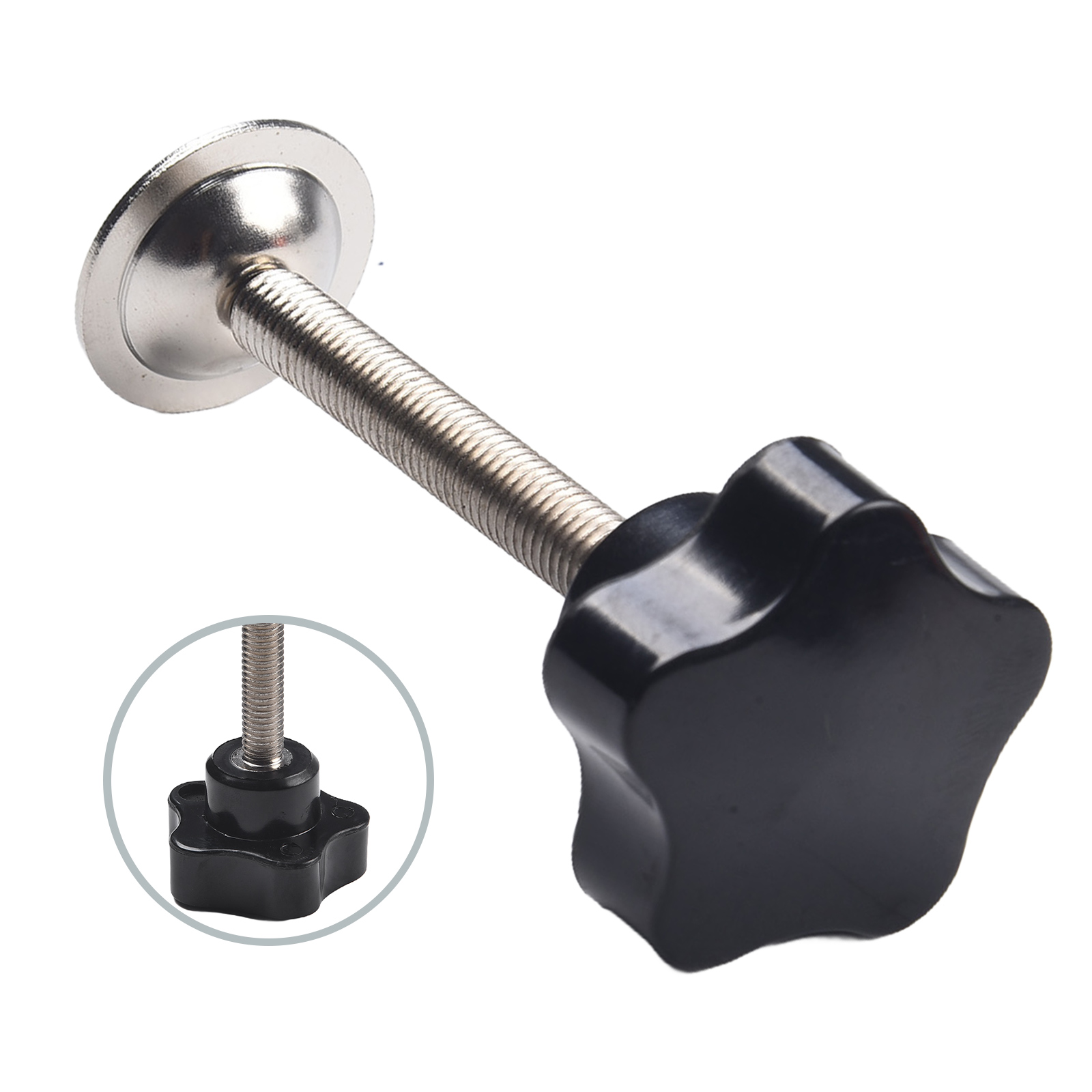 1/2 stücke M8 * 60 Stern Knöpfe Gewinde Spann Knopf Schraube Hand-Anziehen Knopf C/korrosion Beständig Schwarz Hand Werkzeuge Zubehör