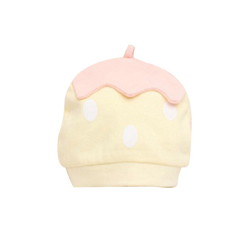 Berretto da notte per neonato in cotone con nodo in cotone berretto da bambino fragola per ragazzi cappello invernale per bambini caldo: giallo