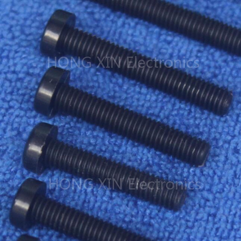 M4*25 Black 25mm 1pcs Round Head nylon Screw plastic bolts brand RoHS compliant Fasteners Assortment PC/board DIY