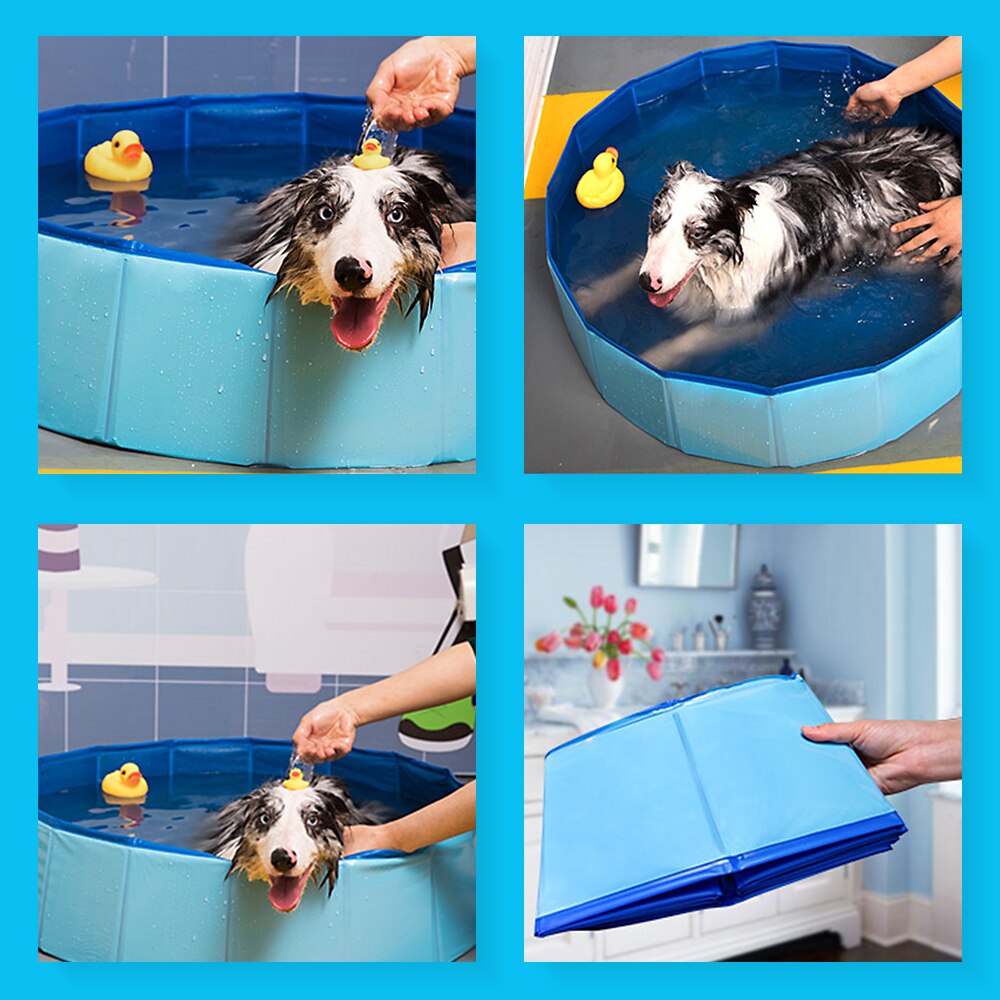 Dog Pool Foldable Dog Swimming Pool Pet Bath Swimming Tub Bathtub Pet Swimming Pool Collapsible Bathing Pool For Dogs Cats Kids