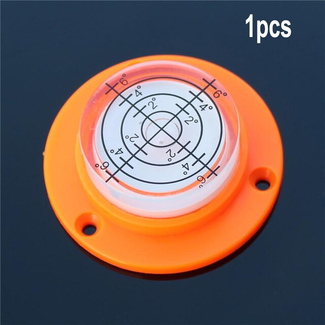 2pcs 30mm Horizontal Bubble Level High Precision Environmental Bulls Eye Spirit Level Round Bubble Mini Circular Measuring Kit: orange shell white