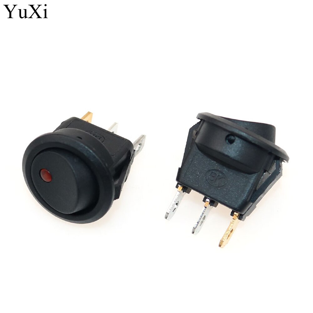 YuXi 3 Stifte Mit LED-leuchten Schalter 12V 20A Katze Auge Schalter Auto Auto Stiefel Runde Rocker Schalter AUF -WEG