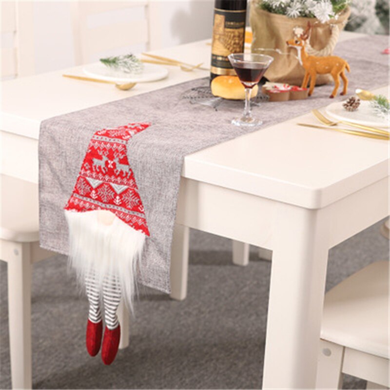 Kerst Decoratie Luxe Tafelloper Amerikaanse Placemats Grey Camino De Mesa Party Home Dining Wedding Tafel Decor Tafelkleed: Grey