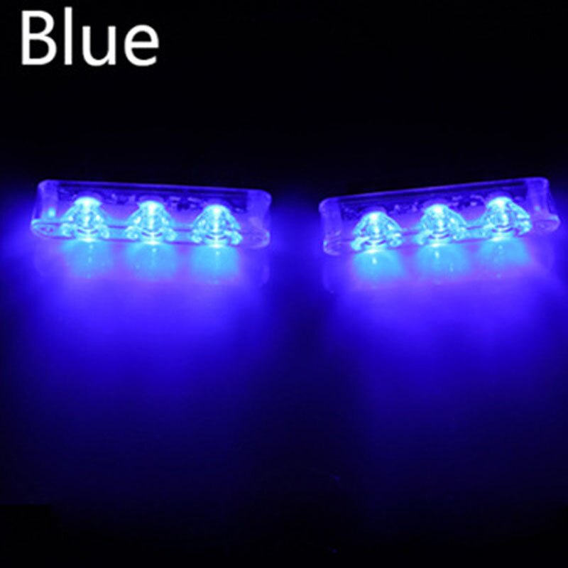 2 stk 3 led 12v politi blitzlys blinkende advarsel led bagbremse signal led lys auto ambulance blitz lys nødlys d: Biue