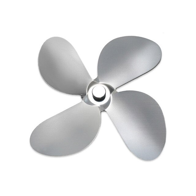 4 Blade Black Haard Ventilator Blad Warmte Aangedreven Hout Kachel Hout Brander Haard Fan Accessoires Thuis Efficiënte Warmteverdeling: silver