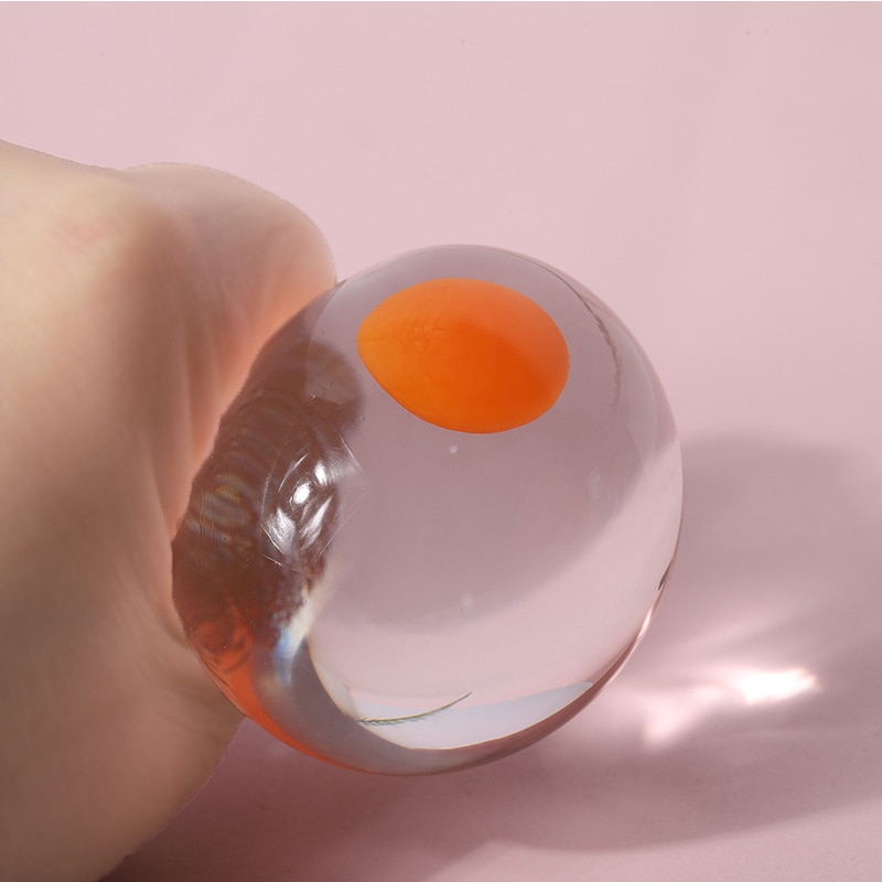 Funny Transparent Anti-Stress Squeezing Eggs Ball Yolk Egg Squeeze Ball Stress Relief Toys Fidget Toys For Children