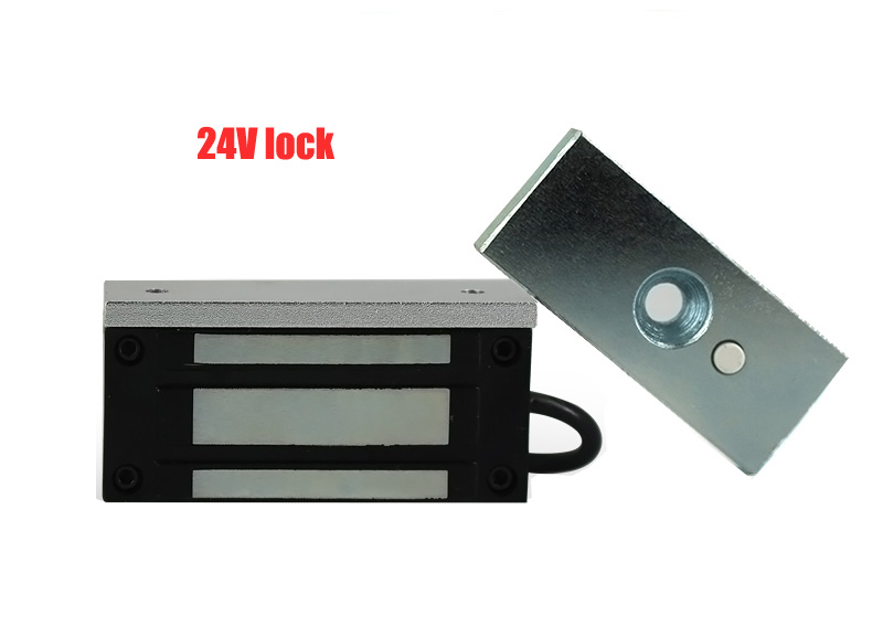 Elektrisk magnetisk dørlås 12v 24v 60kg mini dc em-låse, der holder kraft elektromagnetisk til adgangskontrol af dørindgang: 24v lås