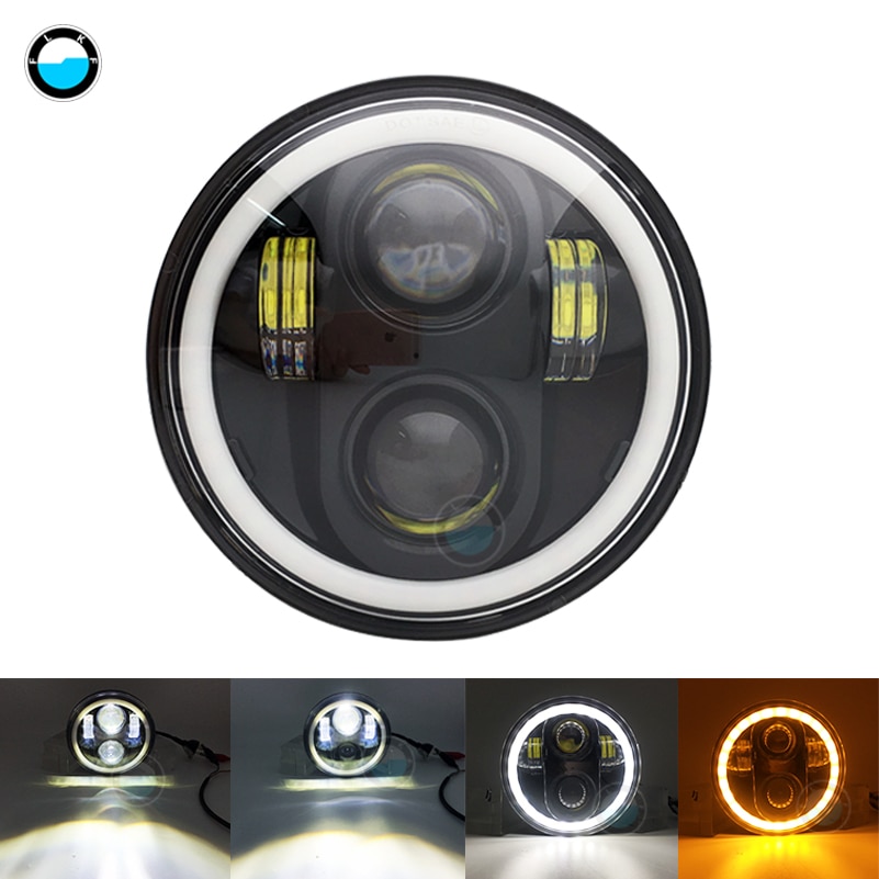 Newest A 5.75 Inch Motorcycle LED Headlight for Dyna Softail Sportster 883 XL883 FXCW 5 3/4" led DRL 80W motorbike headlamp.