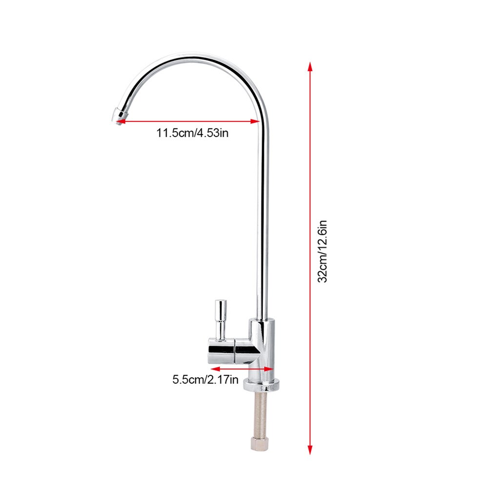 Stainless Steel Kitchen Sink Faucet Sink Drain Filter Screen Chrome-Plated Reverse Osmosis RO Drinking Water Filter Filtro Agua