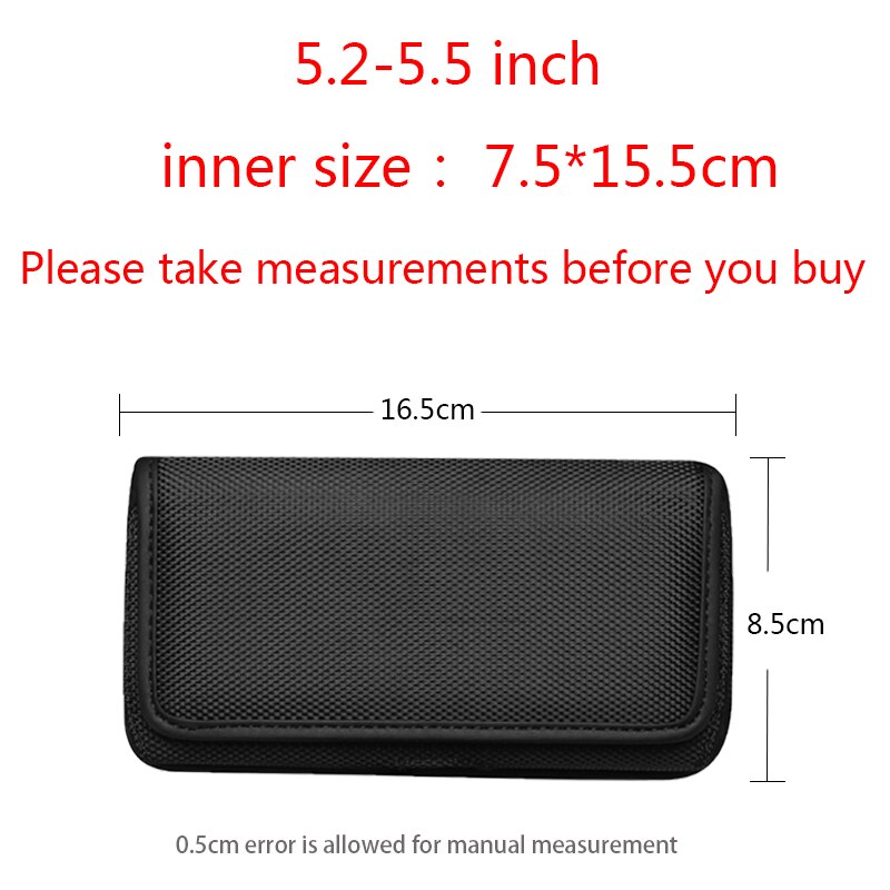 Belt Clip Phone Pouch Case Universal Mobile Phone Holster Waist for xiaomi redmi note 8 6 4x 5 5a 6 redmi 5 plus 6a mi8 mi9 mi6: 5.2-5.5 inch