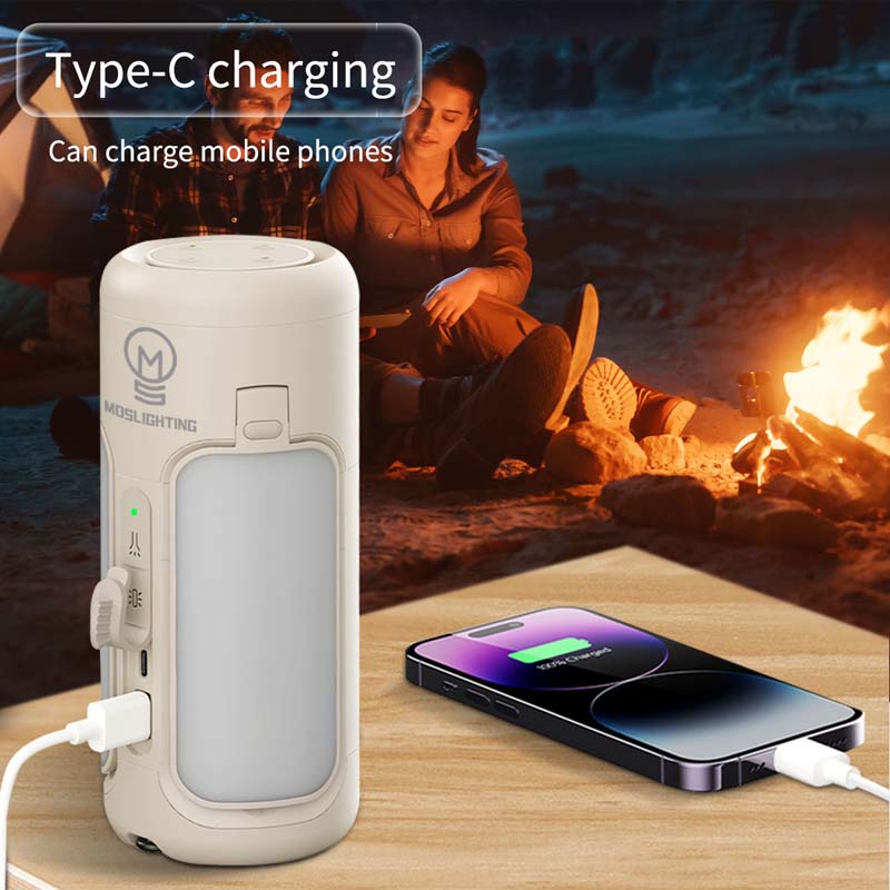 MOSLIGHTING Outdoor LED Camping Light USB Charging Folding Lantern Bluetooth Music Player Emergency Lighting Portable Flashlight