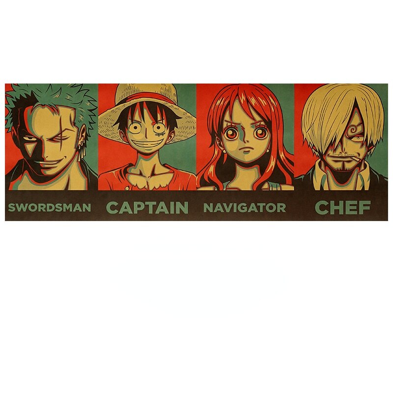 One Piece Large Size Kraft Paper Retro Poster Decoration Wallpaper Posters and Prints: C