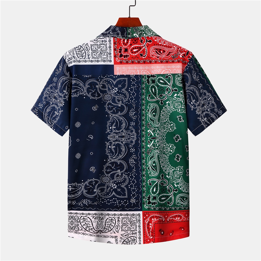 Camisa de manga corta con estampado Casual OSCN7 para hombre, calle , Hawái, playa, de gran tamaño, camisas Harujuku a la para hombres MX006