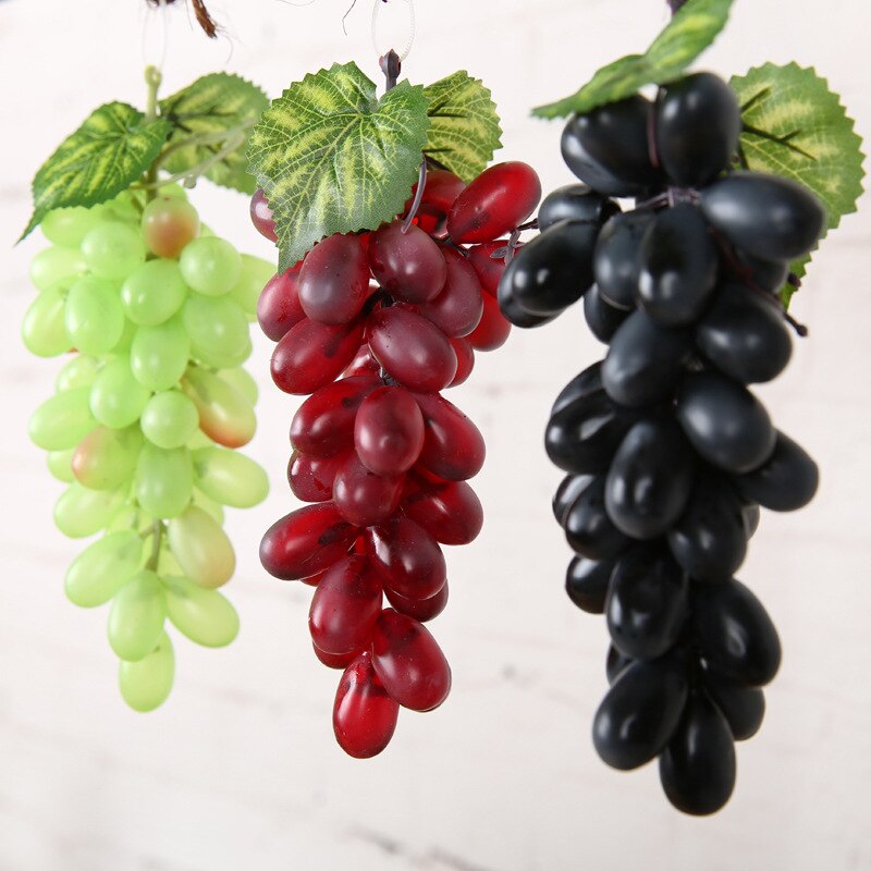 Real Touch Kunstmatige Fruit Druiven Plastic Nep Bladeren Kerst Huis Tuin Bruiloft Decoratie Voedsel Fotografie Props