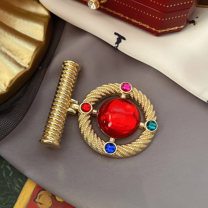 Vintage antieke stijl Gem broche mannen vrouwen feestjurk accessoires broches: Black Zinc Plated