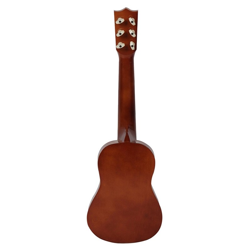 Guitarra de tilo pequeña de 21 pulgadas y 6 cuerdas con púas, instrumentos musicales de juguete para niños