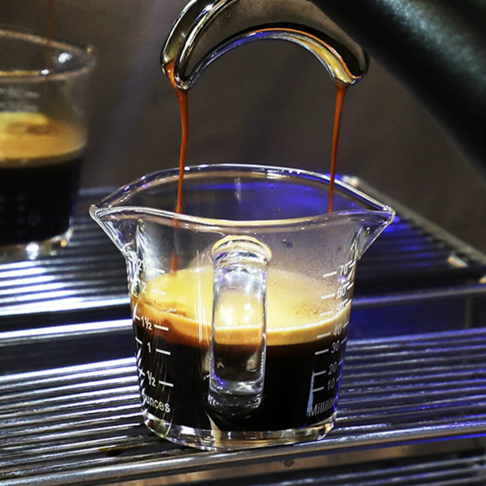 70Ml Espresso Hittebestendige Glazen Maatbeker Keuken Jigger Voor Espresso Koffie Dubbele Mouthed Onskop