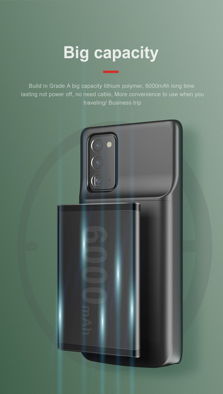 6000 Mah For Samsung Galaxy Note 20 Power Case Note 20 Ultra Battery Charger Case Power Bank Note 20 Ultra Power Case