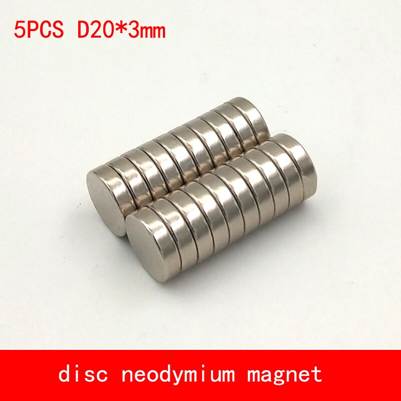 5 stks 20x3mm N50 Mini Super Sterke Zeldzame Aarde Koelkast Permanet Magneet Kleine Ronde Neodymium Magneet