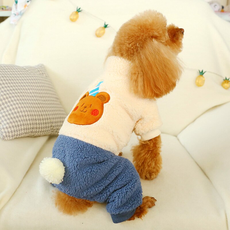 PETCIECLE-vestido de peluche de Pomerania para perro, ropa cómoda de terciopelo para de cumpleaños, ropa de cuatro patas para perro, Otoño e Invierno