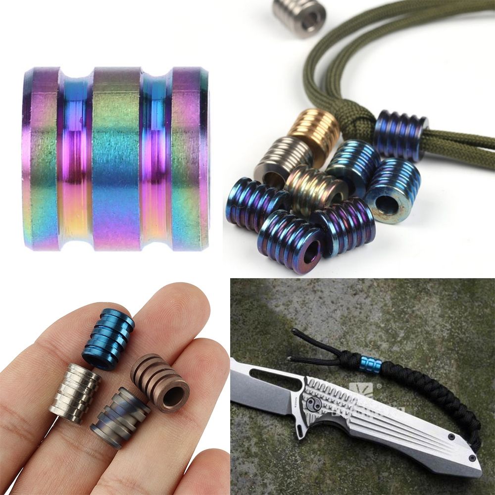 Titan legierung/Edelstahl Messer Schlüsselband Camping Messer Spielereien Anhänger TC4 Messer Perlen Paracord Seil Messer edc
