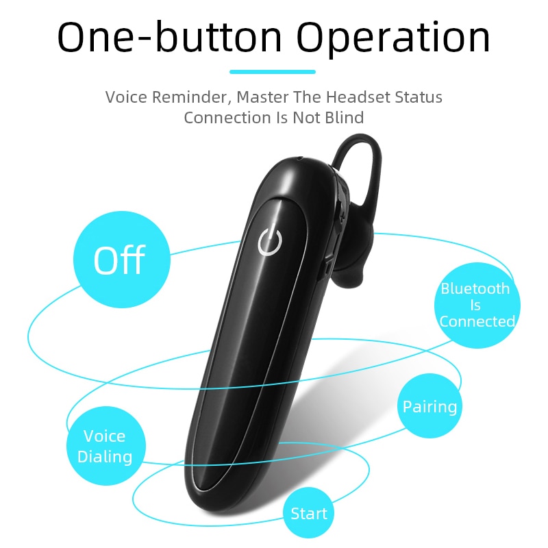 24 Uur Spelen Mini Business Bluetooth Headset Draadloze Koptelefoon Met Microfoon Volume Verstelbare Voor Iphone Xiaomi Android