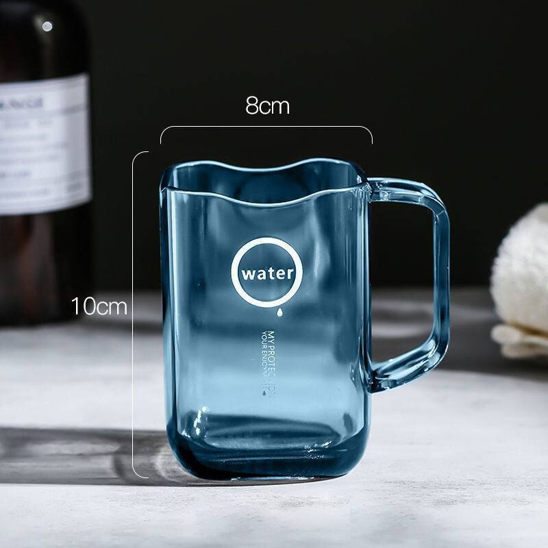 Vaso de baño de plástico nórdico con soporte para cepillo de dientes, herramienta para lavar y beber, para el hogar: Azul