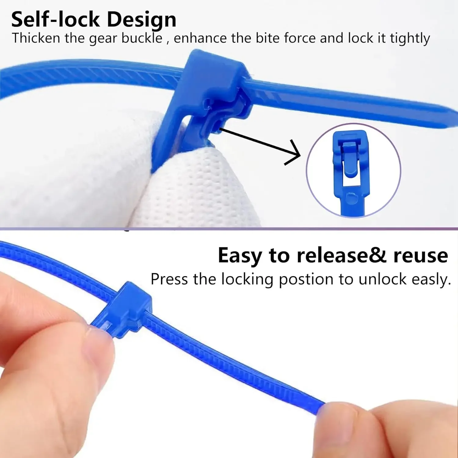 100/1000pcs Releasable Nylon Cable Ties Reusable Adjustable Self-locking Loose Slipknot Zip Tie Organizer Binder Lock Straps