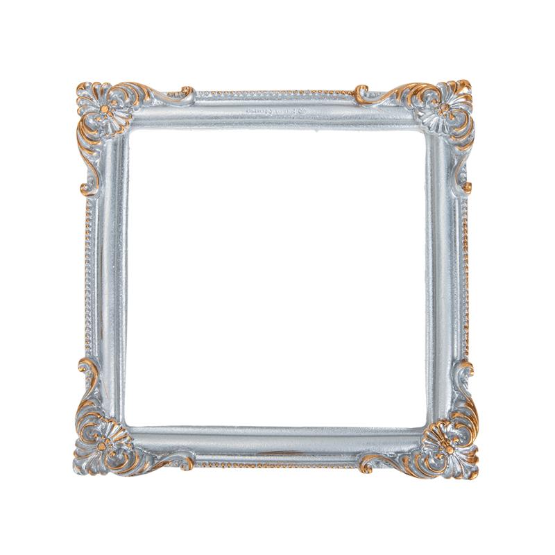 resin Photo Frame Prop Decorative Resin Picture Frame Retro Picture Frame Prop Home Decoration Photography Background: Silver