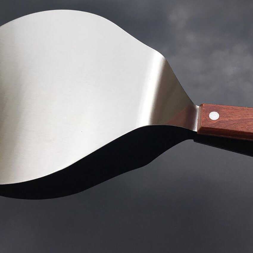 tifee Pizza Peel - Pizza Paddle Spatel RVS Ronde Pizza Schop plastic Handvat Pizza Peel voor het bakken van zelfgemaakte Pizza en Brood - Oven of Grill Gebruik 32 * 16.5