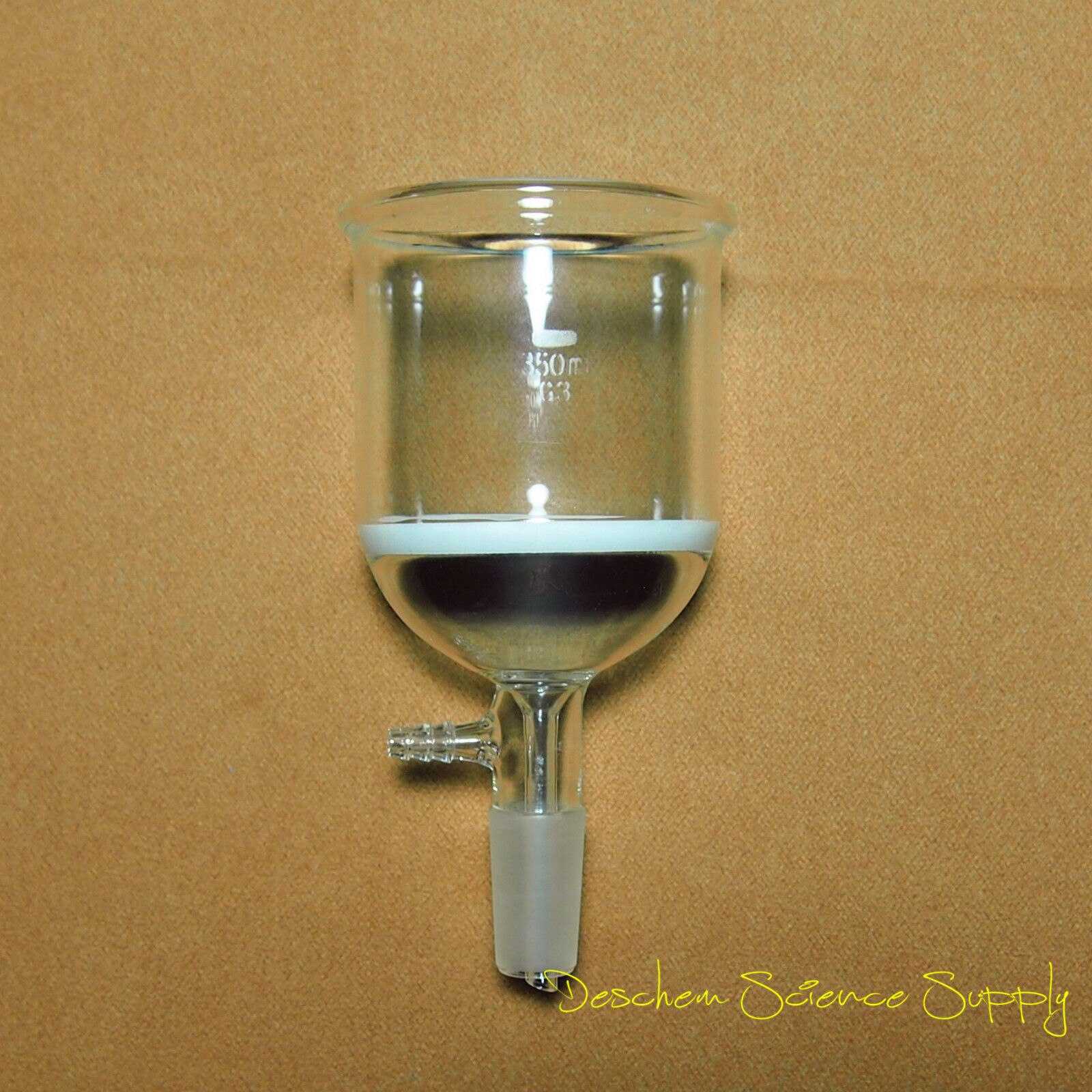 350 ml, 24/40, embudo de vidrio Buchner, filtro de succión 3 #, cristalería química de laboratorio