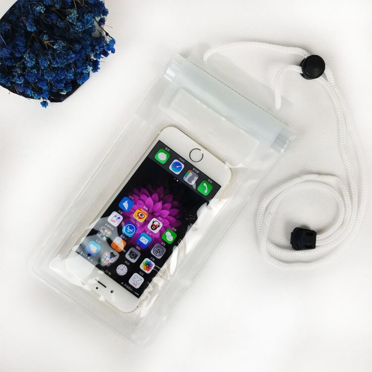 Sacos de natação à prova dwaterproof água saco com luminosa subaquática bolsa de telefone caso para iphone 6s 7 8 xr universal todos os modelos 6.5 polegada: white