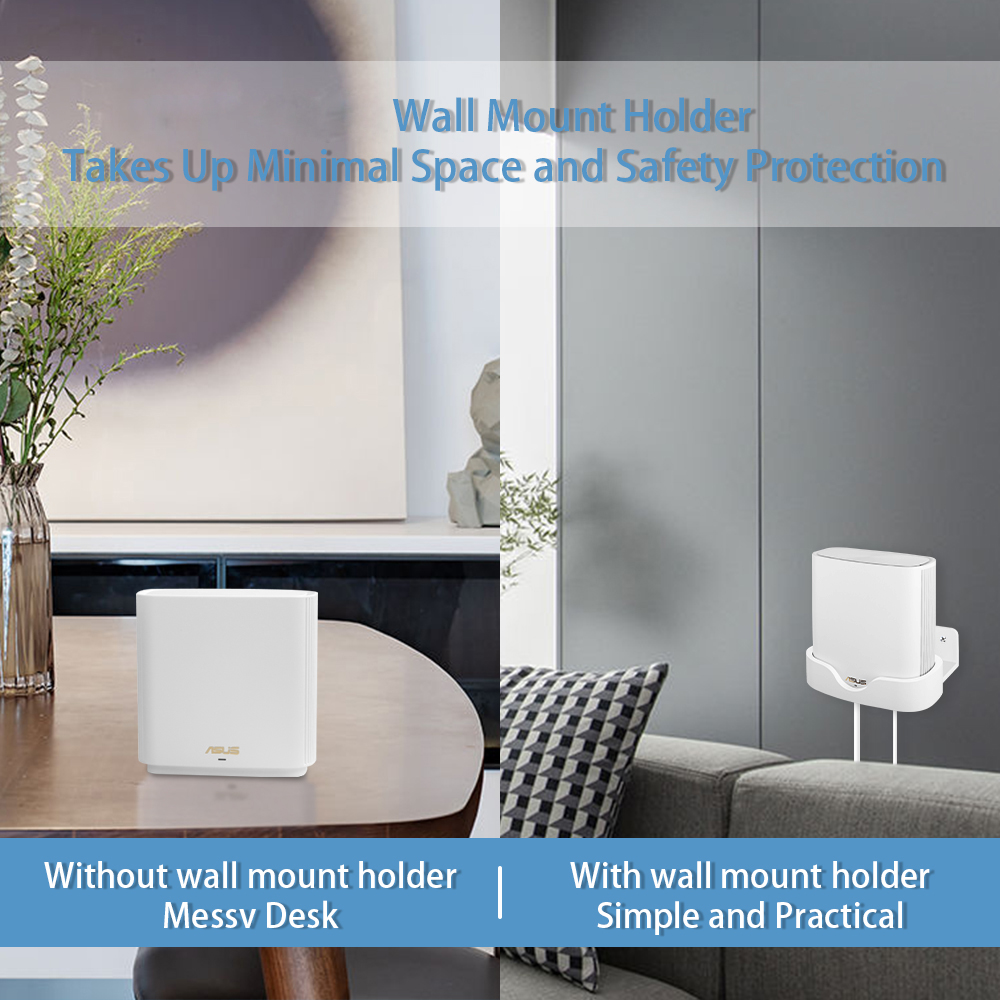 ABS Wall Mount Holder for ASUS ZenWiFi XD6 / XD6S,Sturdy Stylish WiFi Router Shelf Wall Mounted Bracket for ASUS XD6 / XD6S