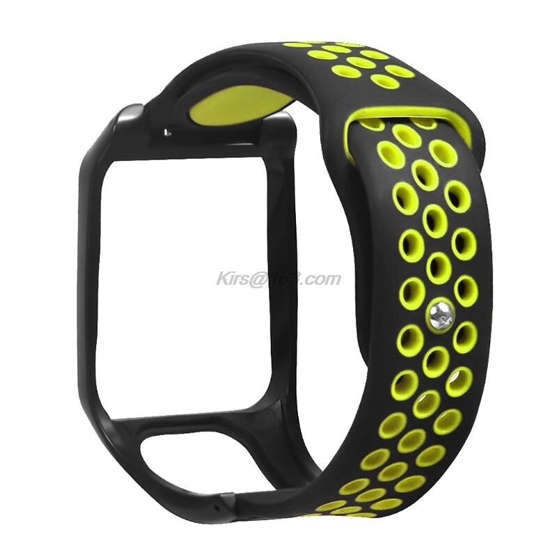 Repuesto de pulsera transpirable, correa de silicona para reloj Tomtom Runner 3, aventurero, golfista, 2, Runner 2, Cardio y Spark 3: green