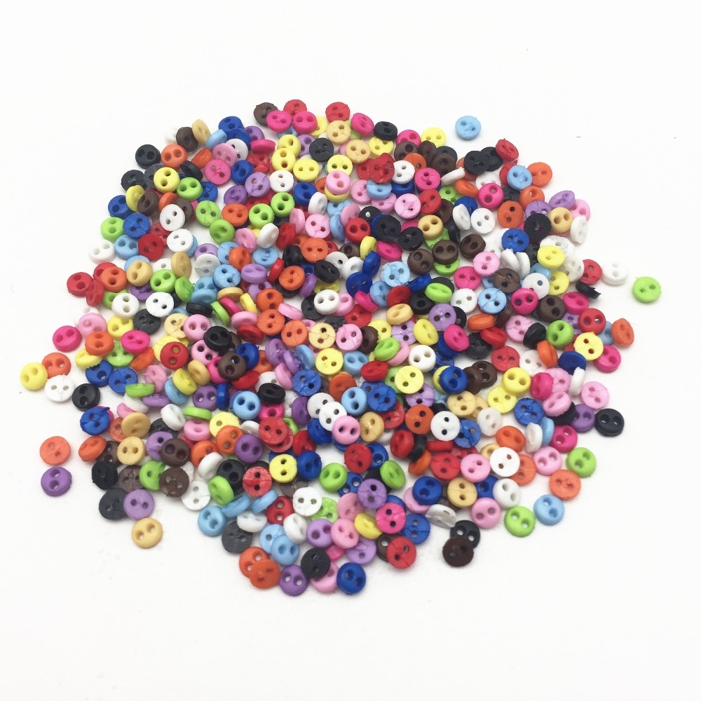 500 stuks 4mm Gemengde Mini Tiny Resin Ronde Pop Kleding Knoppen Versieringen Handgemaakte Naaien Scrapbooking Accessoires