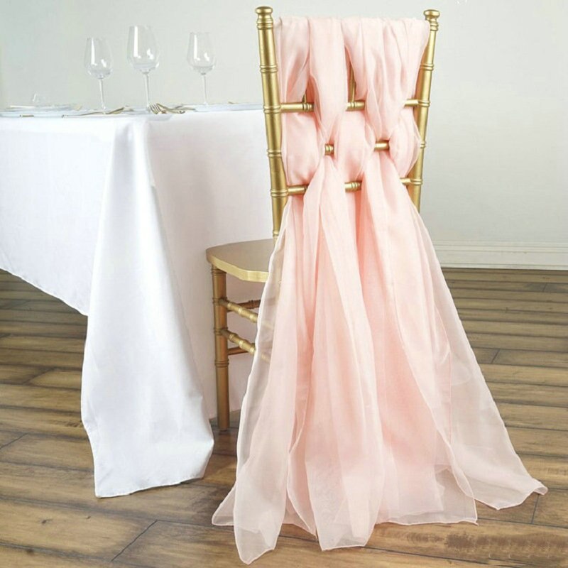Fancy Chiffon Chair Sashes for Weddings Events Party Decoration Bridal Baby Shower Chair Sash Tulle Chair Tutu Skirt