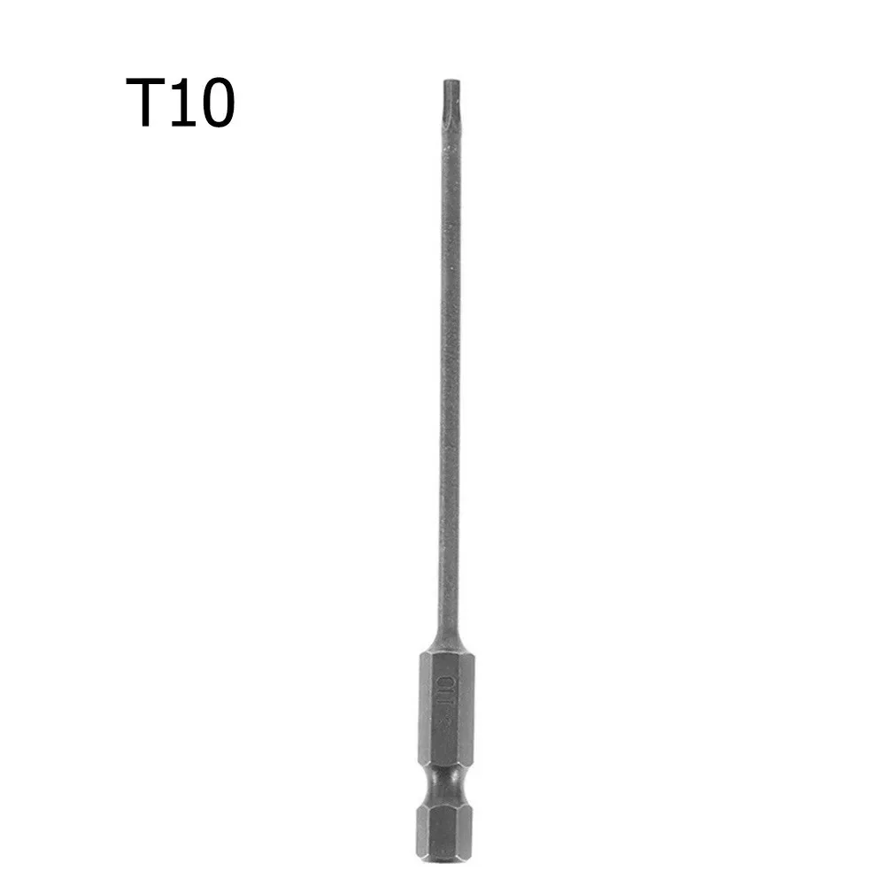 1pc magnethode torx-skrutrekkerbits 100mm lange skrutrekkerbits håndverktøy skrutrekker i legert stål  t8/10/15/20/25/27/30/40: Svart