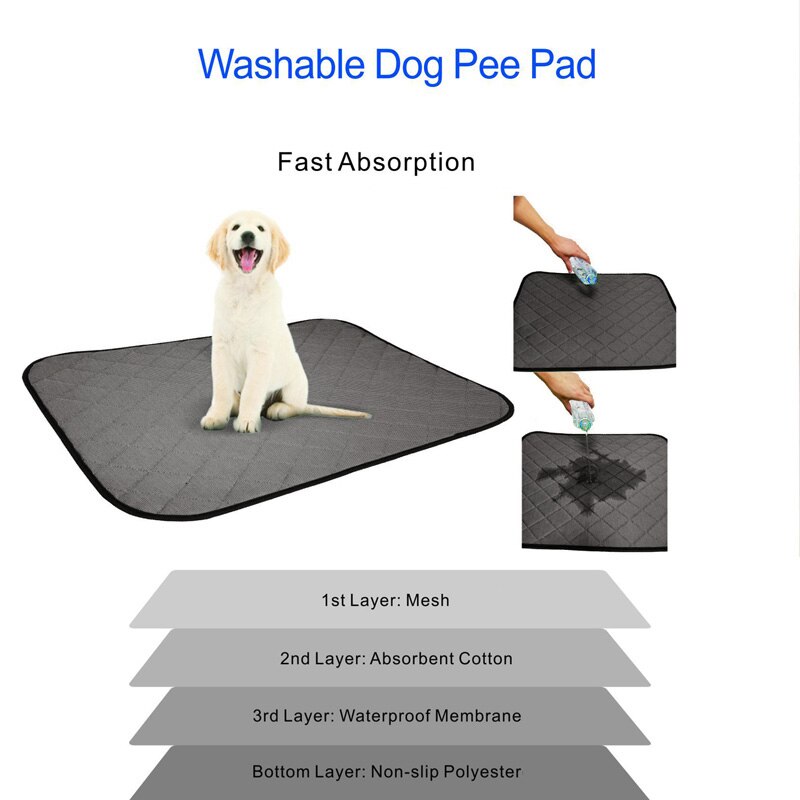 Almohadilla absorbente de orina para mascotas, alfombrilla impermeable y reutilizable para entrenamiento de perros, lavable, para pañales, ideal para viajes