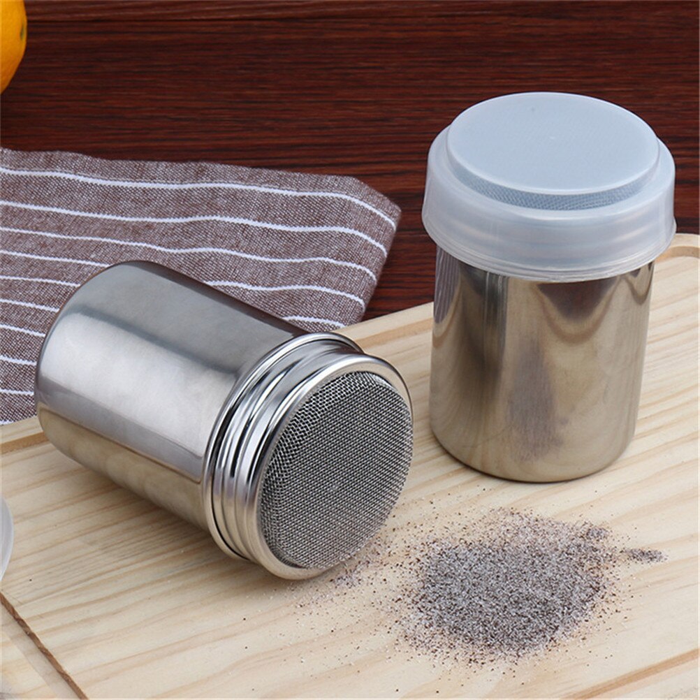 1Pc Silver Stainless Steel Flour Salt Sifter Icing Sugar Dredger Cocoa Chocolate Powder Shaker 3 Sizes