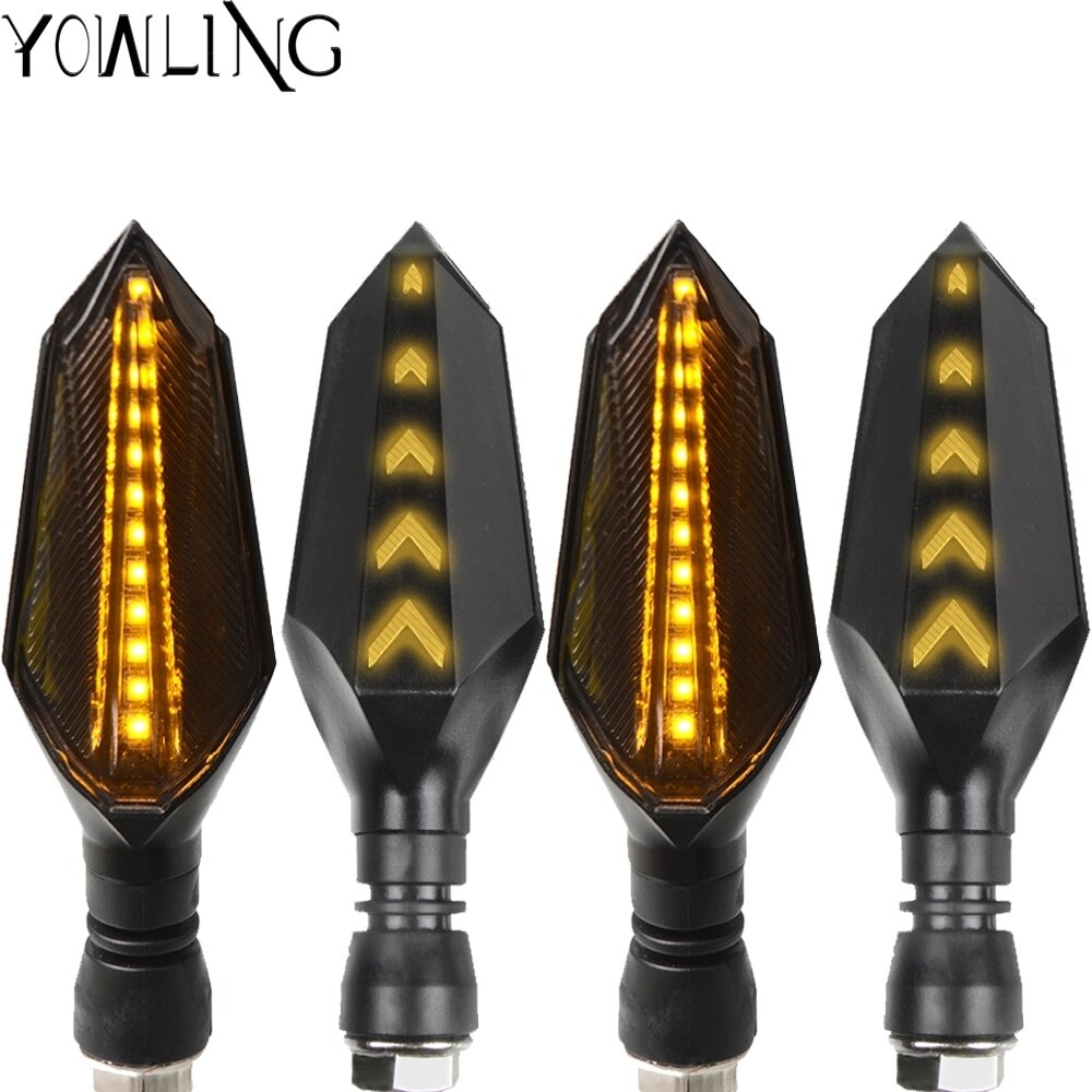 Luces LED universales de 12v para dirección de motocicleta Luz de señal de giro para motocicleta, luces indicadoras de Motor, estilismo de flecha para motocicleta