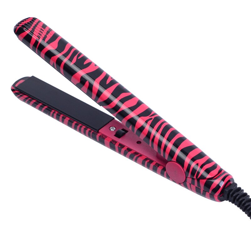 Mini plancha de pelo electrónica de cerámica, plancha Chapinha, planchas onduladas, herramientas de estilismo, 220V: red zebra