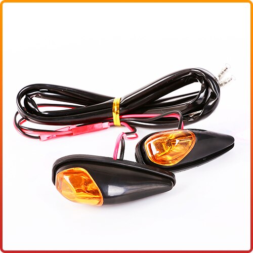 Jeazea 2 stk 12v motorcykel led lys blinklys fleksibel strip motor universal lampe til atv yamaha: Sort skal