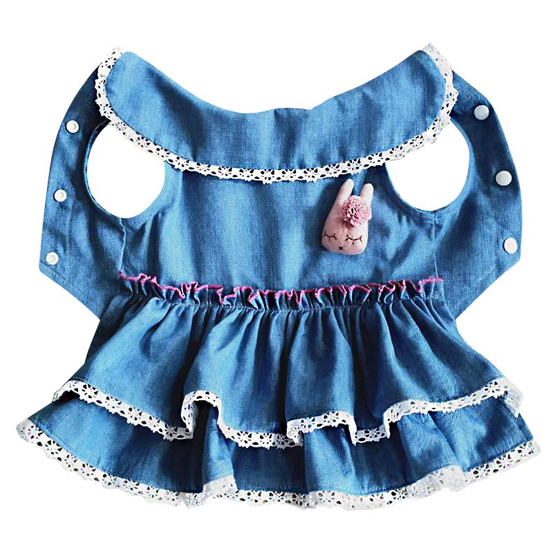 Hund denim kjole nederdel kat yorkshire hvalp kostume puddel bichon pomeranian schnauzer mops hundetøj kjoler sommer kæledyr outfit